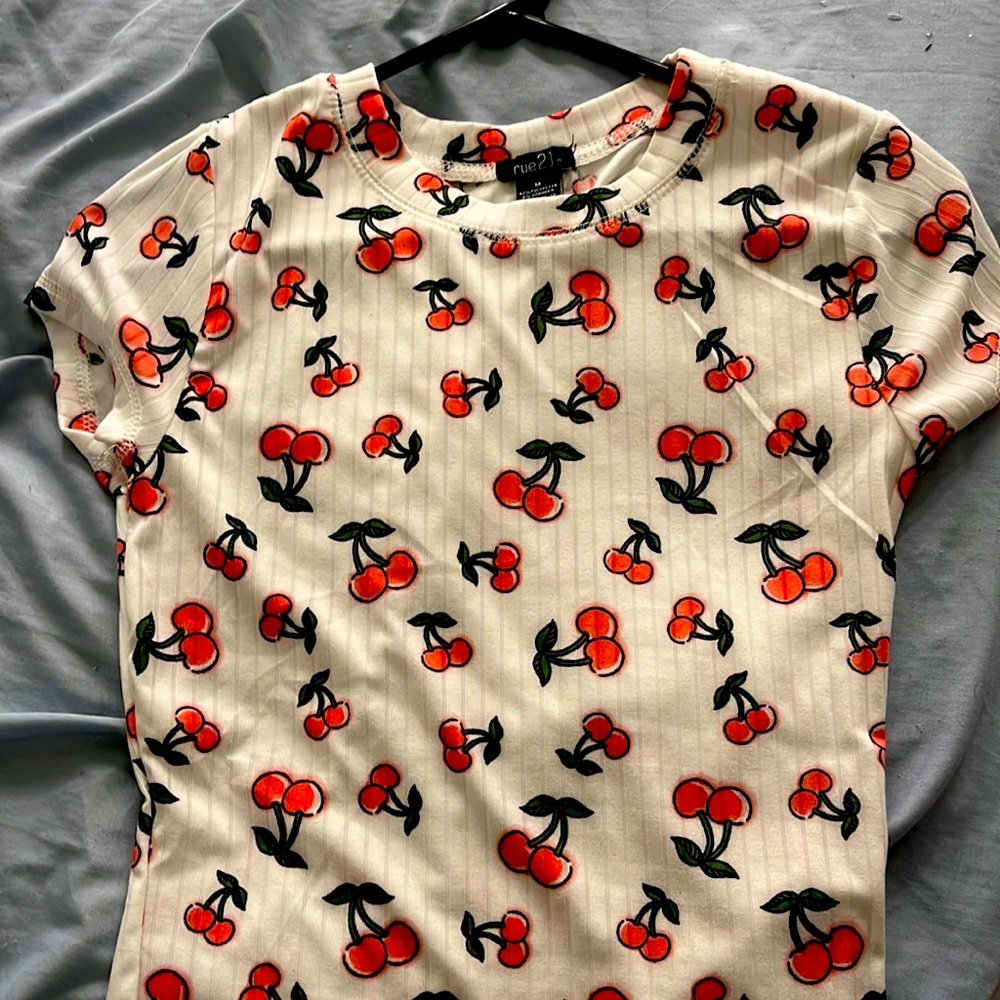 rue 21, cherry shirt